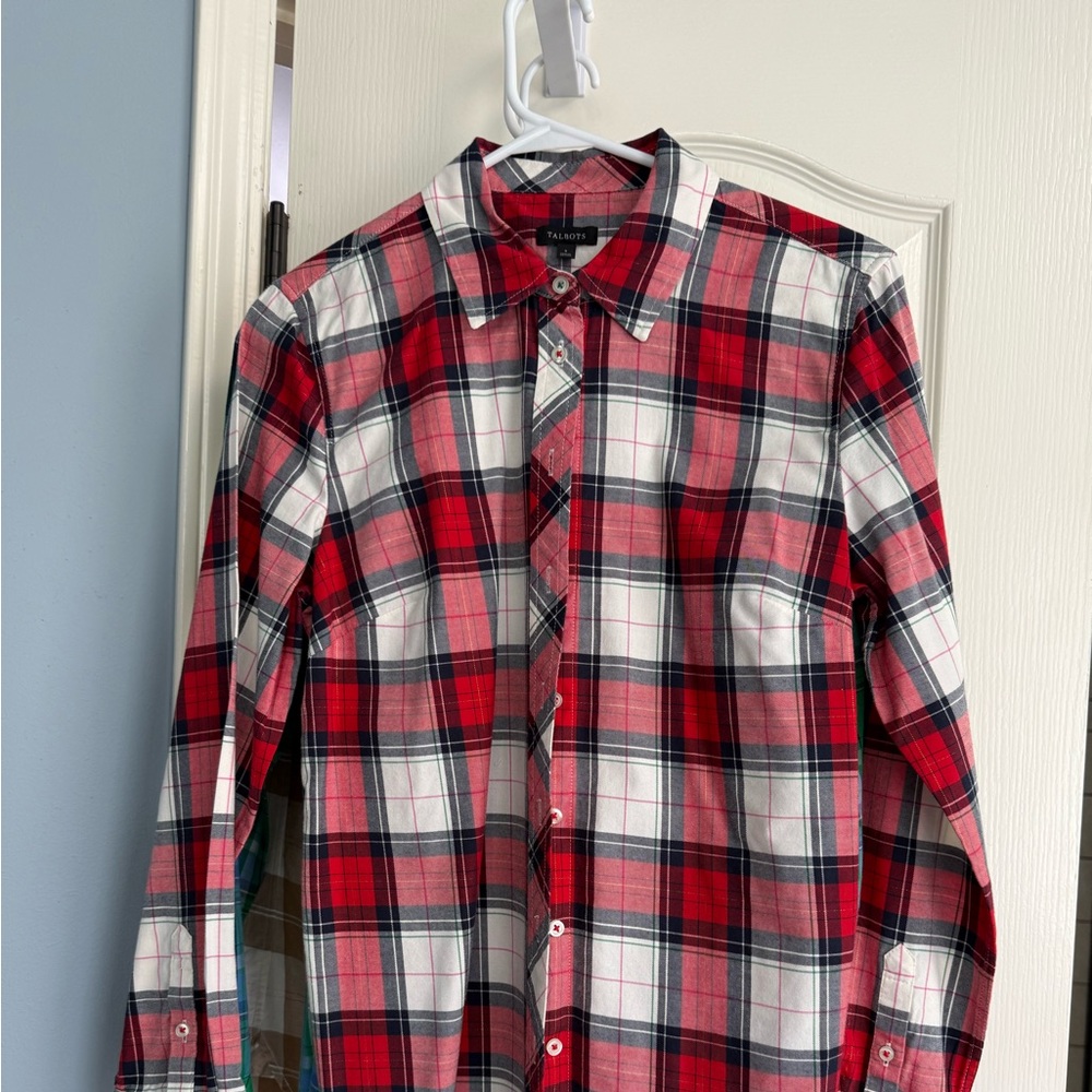 TALBOTS PLAID SHIRTS size small. All three included